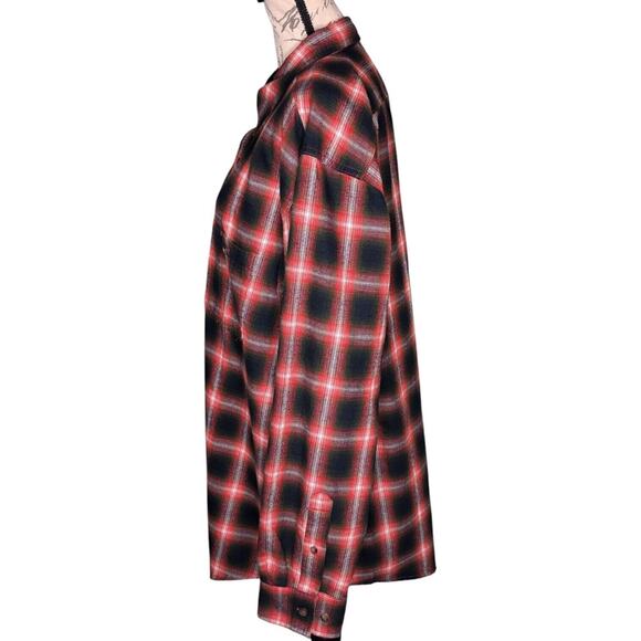 Blue Mountain NWOT Mens Long Sleeve Button Up Flannel Size XL Red/Black Plaid - Picture 3 of 6